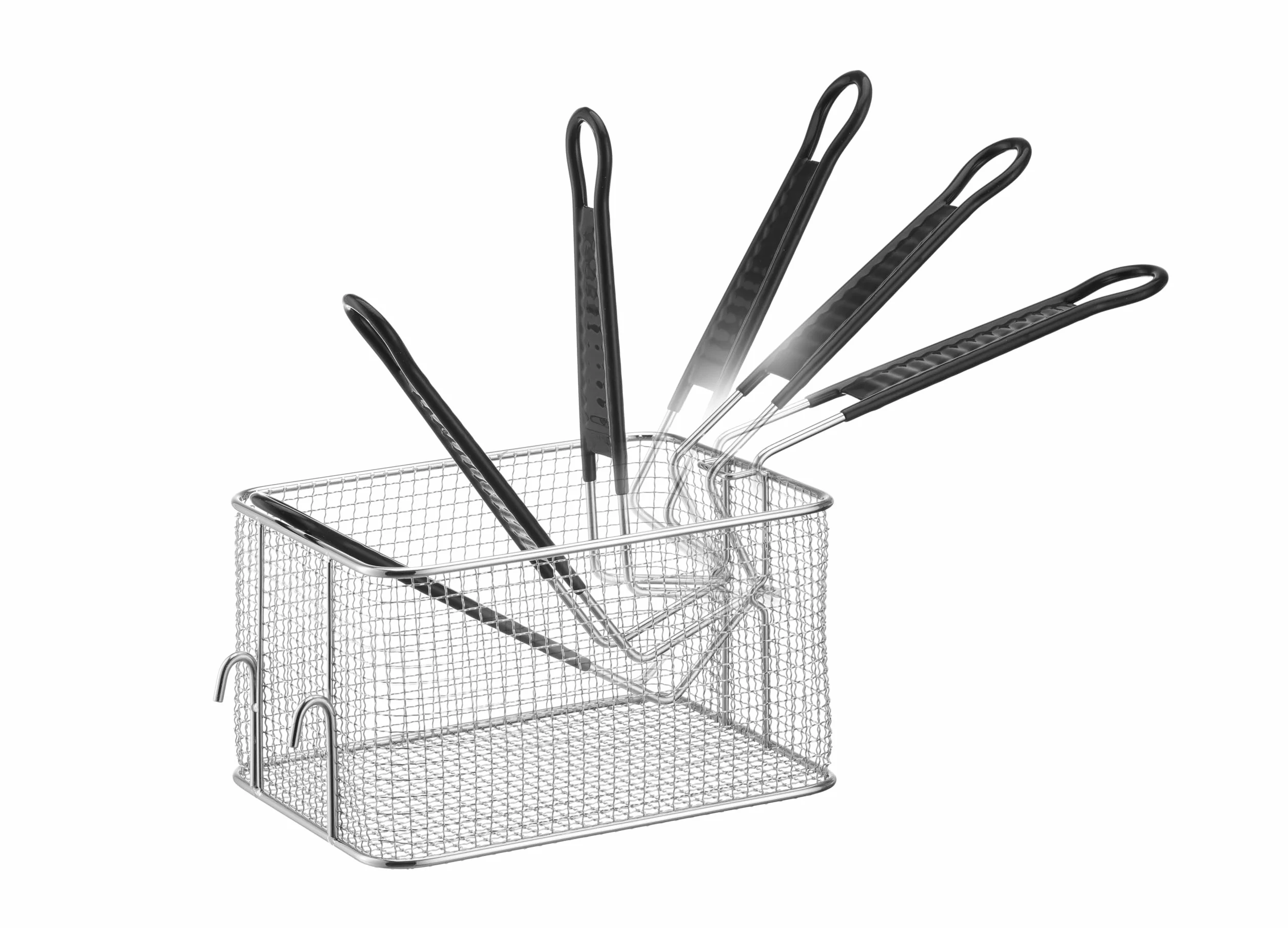 HENDI Cestello per Friggere, compatibile con friggitrici HENDI 215012 e 215029, 4L, rete a maglia fine, 208x140x(H)125mm, acciaio inox