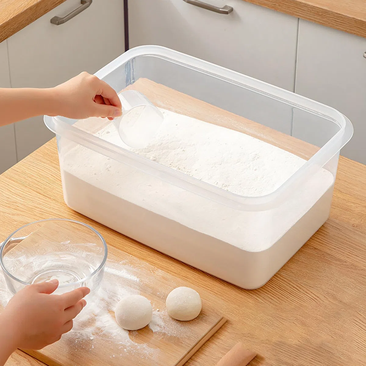 Geardeangloow Contenitore trasparente per la lievitazione dell'impasto della pizza, grande capacità, per cucina, frigorifero, pane, 4 l, trasparente