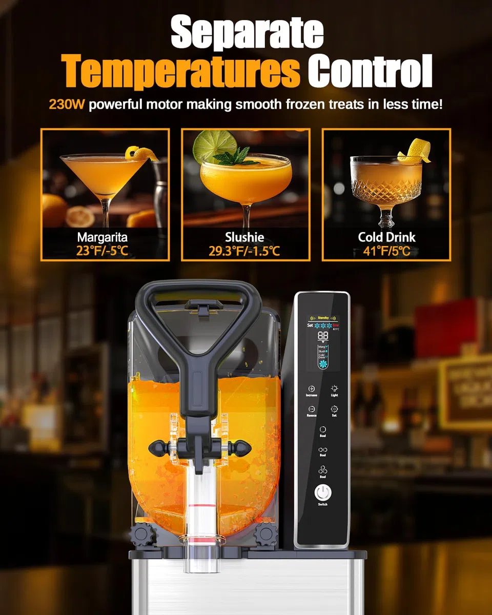 GSE Macchina Granite Residenziale, 3L Machine a Granita, Display LCD a colori，Machine a Cocktail，Granitore Sorbettiera Macchina, Macchina Slushie per Bevande Surgelate a famiglia, compleanno, raccolta