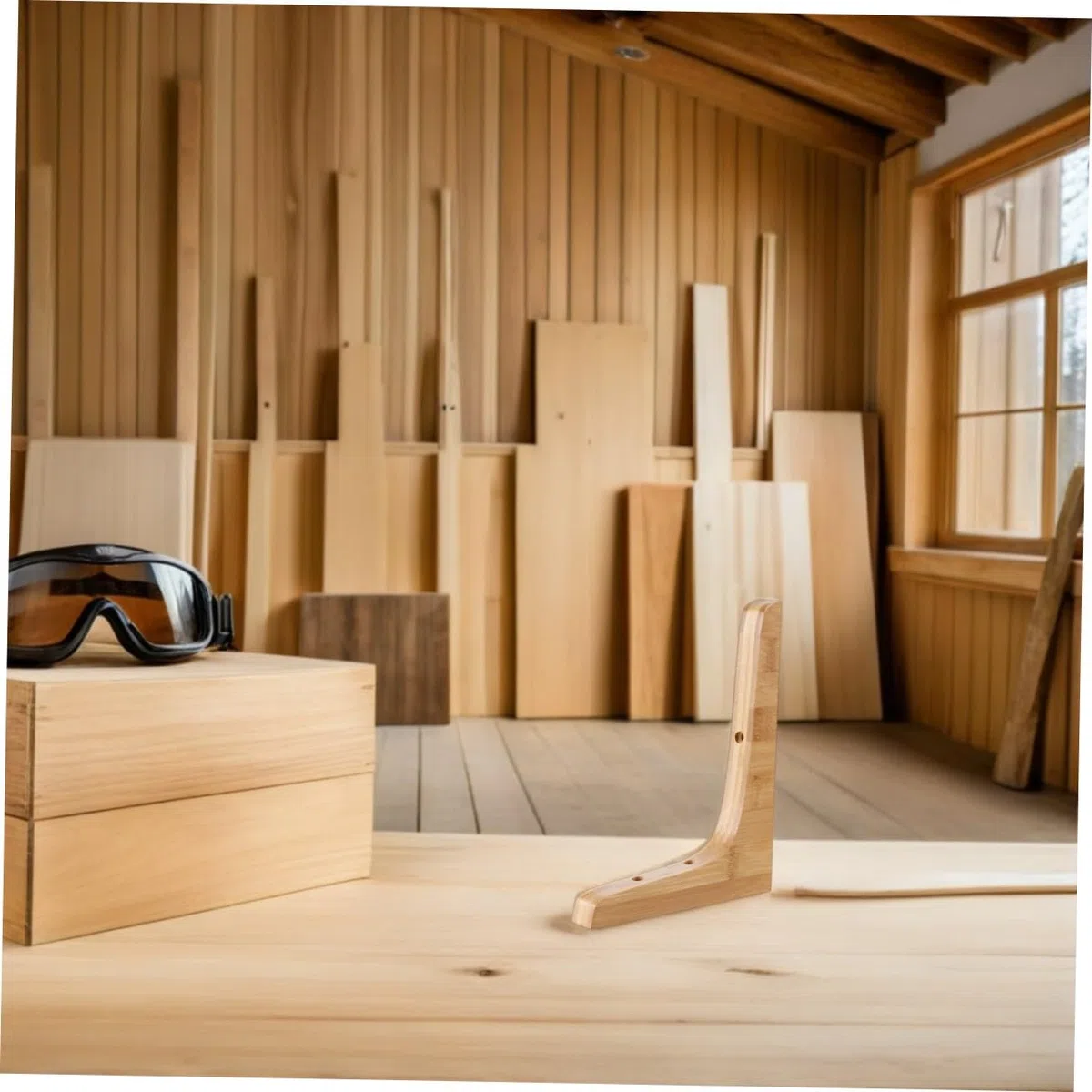 Anneome Supporti per Mensole in Legno Massello Triangolari 2 Pezzi, Staffe Robuste per Carichi Pesanti, per Soggiorni e Uffici Design Elegante e Versatile