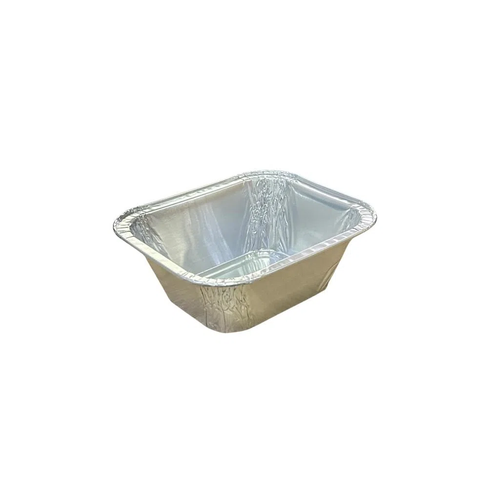 Generico 25/50/100 Vaschette in Alluminio VARIE DIMENSIONI bordo G | Argentate contenitori per Alimenti USA e Getta, teglie in Alluminio per Takeaway (100 pz 15x12.5x5.2 cm)