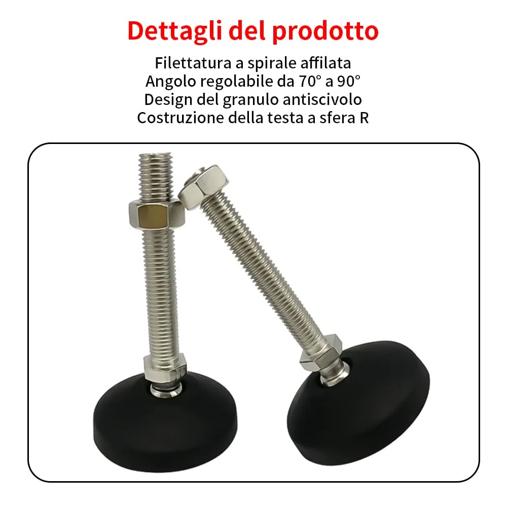 BORDSTRACT 4Pcs M14 Piedini di livellamento, livellatori filettati regolabili,piedi di livellamento a macchina resistenti per il banco di lavoro, attrezzatura meccanica (D60*M14*80)