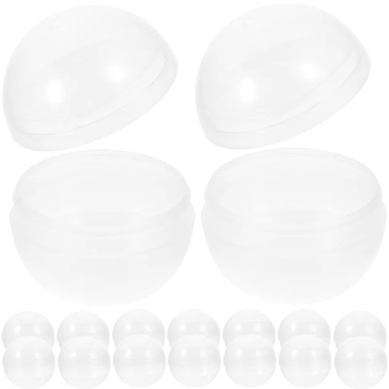 STOBAZA Confezione da 20 palline in plastica trasparenti e riempibili, capsule rotonde da 8 cm, per macchine per artigli, giocattoli, conservazione e decorazione