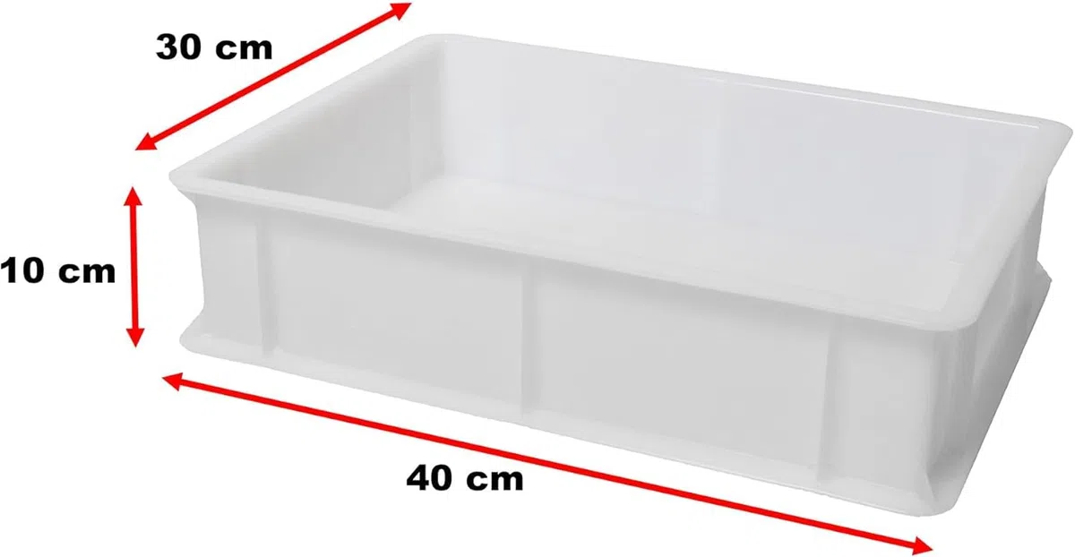 Bacinella Pizza con Coperchio 30x40x10 cm – Contenitore per Impasto Pizza e Pane – Cassetta Lievitazione Alimentare per Pizzeria e Casa