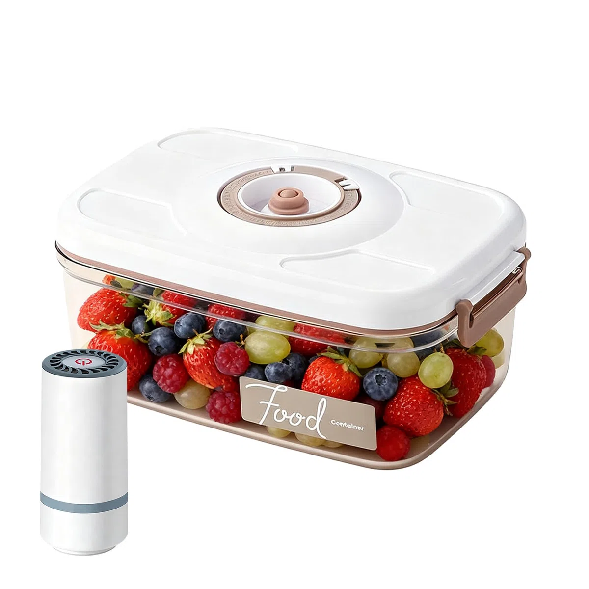 Contenitore per alimenti sottovuoto da 1,2 l, con pompa per vuoto elettrica Gen, materiale per uso alimentare, organizer rettangolare per frigorifero, per la preparazione e la conservazione dei pasti
