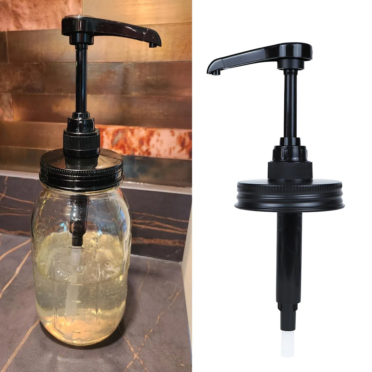 PANGBOER Pompe efficienti per dispenser di alimenti per sciroppi, marmellate e salse, coperchi per barattoli Mason per uso domestico e aziendale