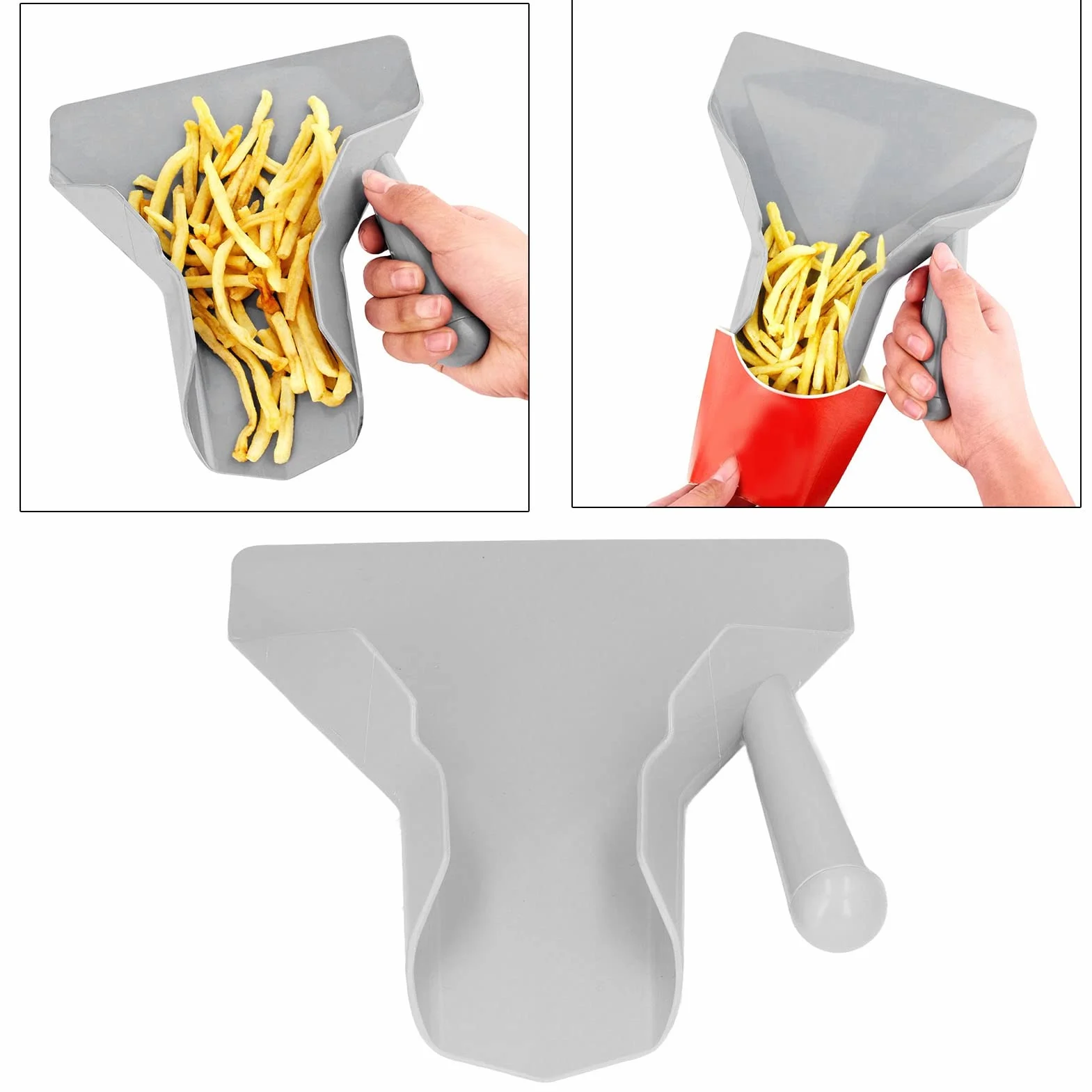 Paletta per Popcorn, Patatine Fritte Pala Caricatore Chip Imballaggio Pala Imbuto Popcorn Manico Destro Paletta per Patatine Fritte Patatine Fritte Spatola Paletta per Patatine Fritte