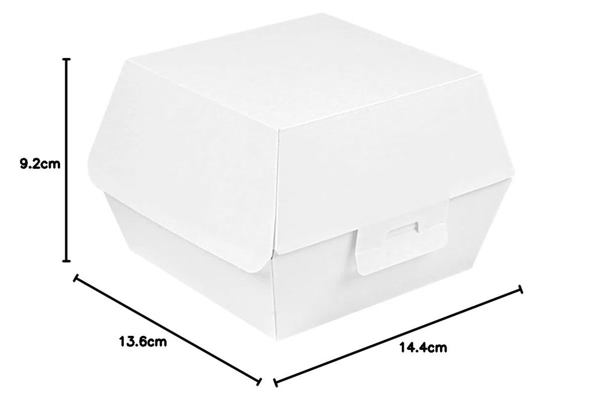 50 pezzi - Conchiglie Hamburger 'Thepack' 230 G/M2 14,4 x 13,6 x 9,2 cm (L+) Bianco Cartone Ondulato Nano-Micro