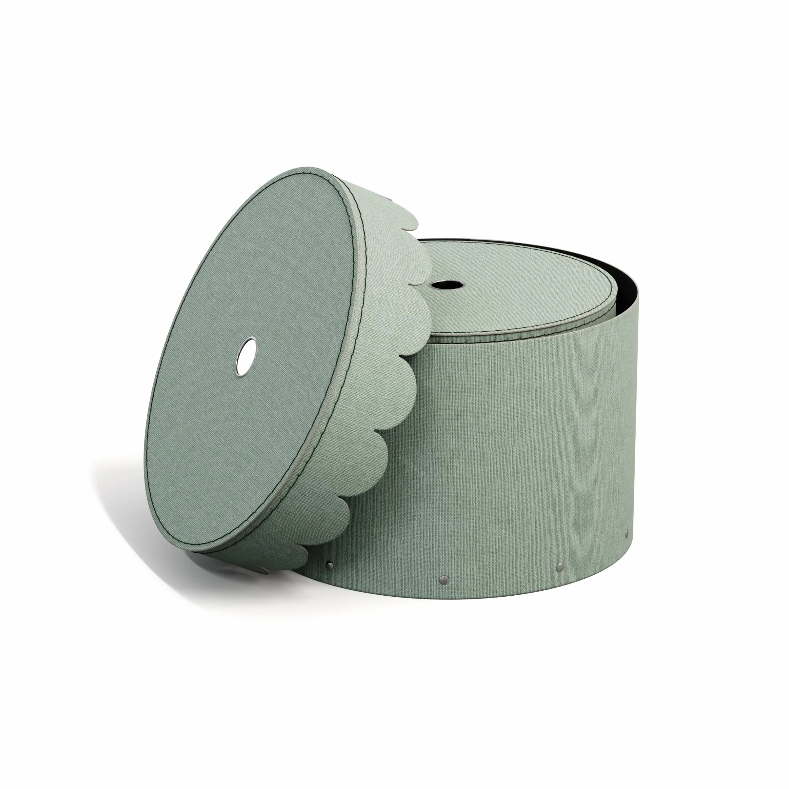 Bigso Box of Sweden WILMA Set di 2 contenitori rotondi con coperchio – Scatola portaoggetti con coperchio per vestiti, giocattoli, ecc. – Scatola rotonda decorativa in fibra e carta effetto lino,