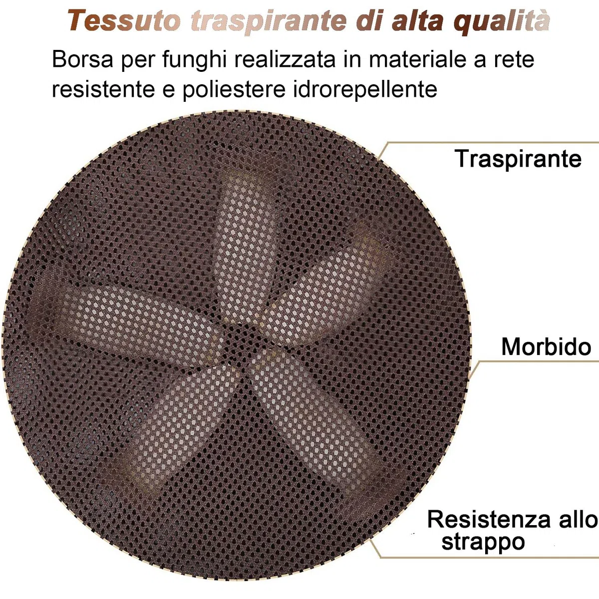 WADY Borsa per la Caccia ai Funghi e Raccolta della Frutta con Custodia Reticulata di Grande Capacità e Tracolla Regolabile