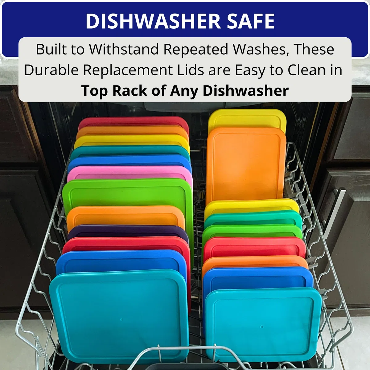 Klareware - Coperchi di ricambio in plastica rettangolare per contenitori per alimenti Klareware e Pyrex 7210, confezione da 4 pezzi, colore: turchese
