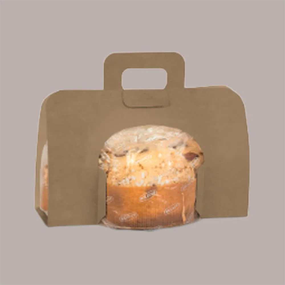 Lucgel Scatola Astuccio Porta Colomba Pasquale da 750g in Carta Marrone Strip 265x190H215mm - 20 pezzi -