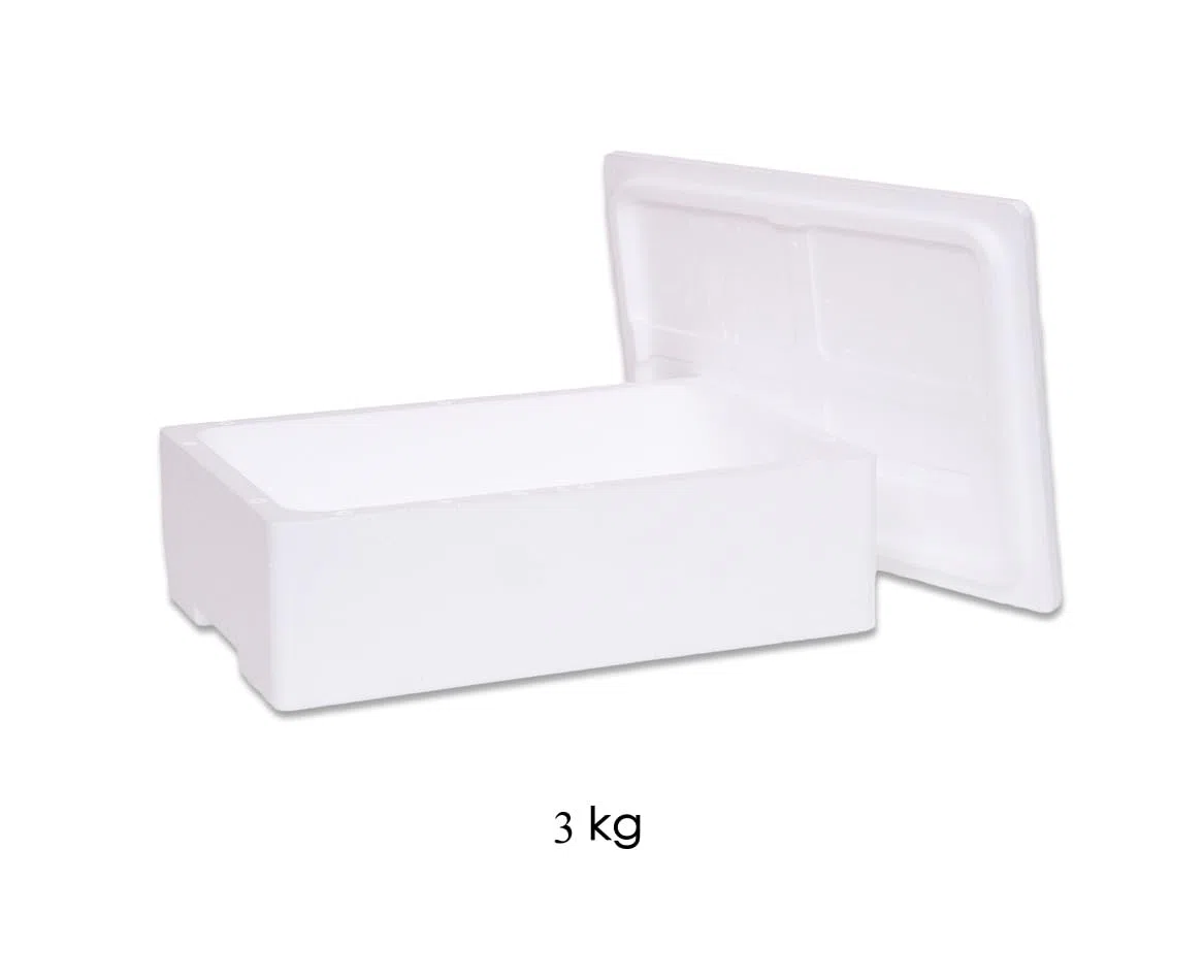set 6 pezzi CASSA TERMICA IN POLISTIROLO da 3 kg/7,50 lt con coperchio - BOX CONTENITORI TERMICI - TRASPORTO ALIMENTI - 6 PEZZI (3 KG)