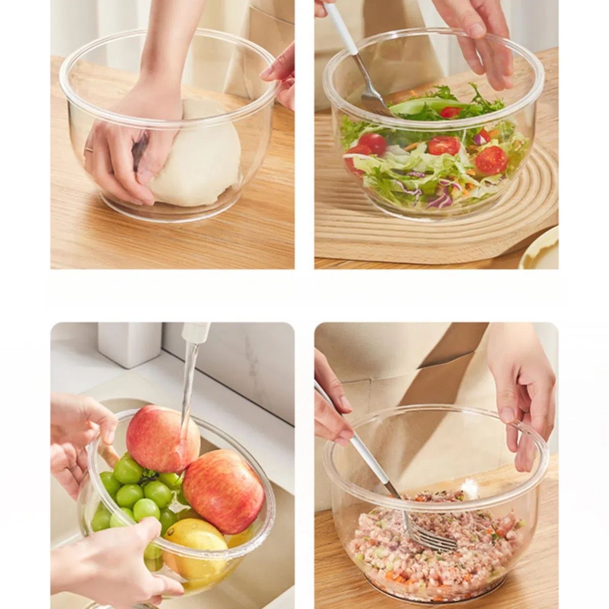 Ciotola per impasto, impilabile, riutilizzabile, per la lievitazione della pizza, contenitore con coperchio per forniture per la cottura del pane, contenitore per lievitazione 'impasto