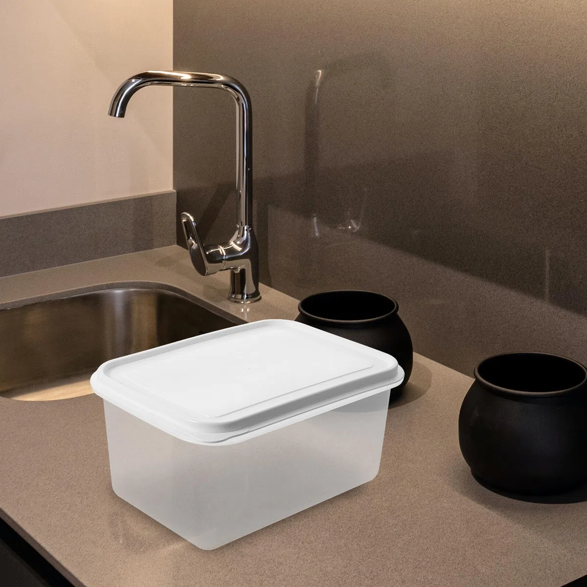 Contenitore per Lievitazione Impasto Pane 4L in Plastico con Coperchio, Design Multifunzionale Migliorato per Panettieri Domestici e Piani Cucina