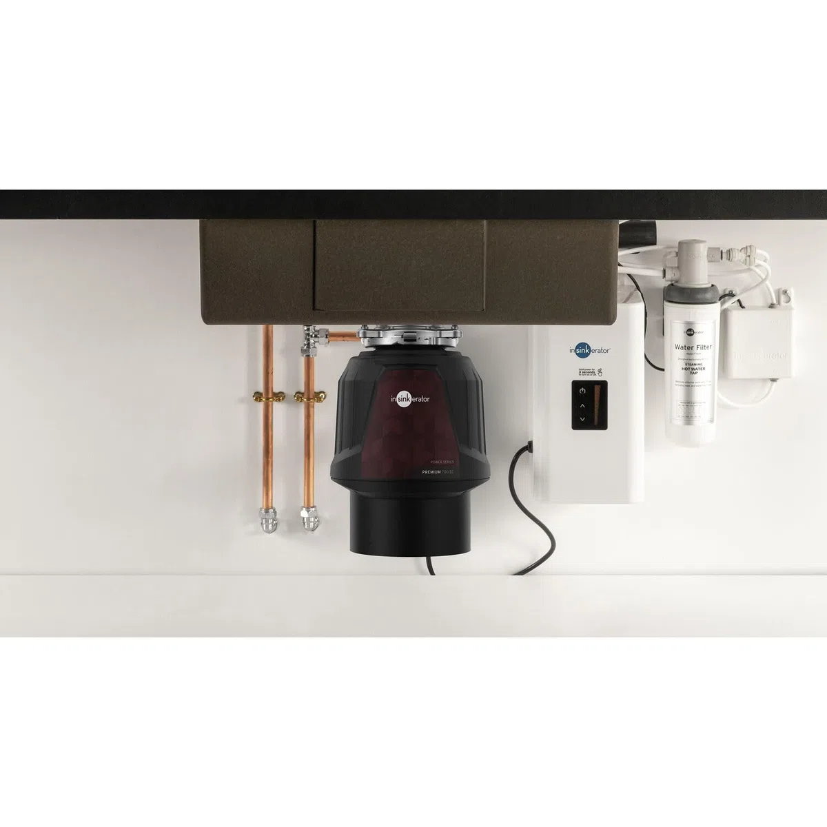 Insinkerator Premium 700 EC - Tritatutto per rifiuti da cucina con motore a induzione da 0,75 CV e interruttore dell'aria