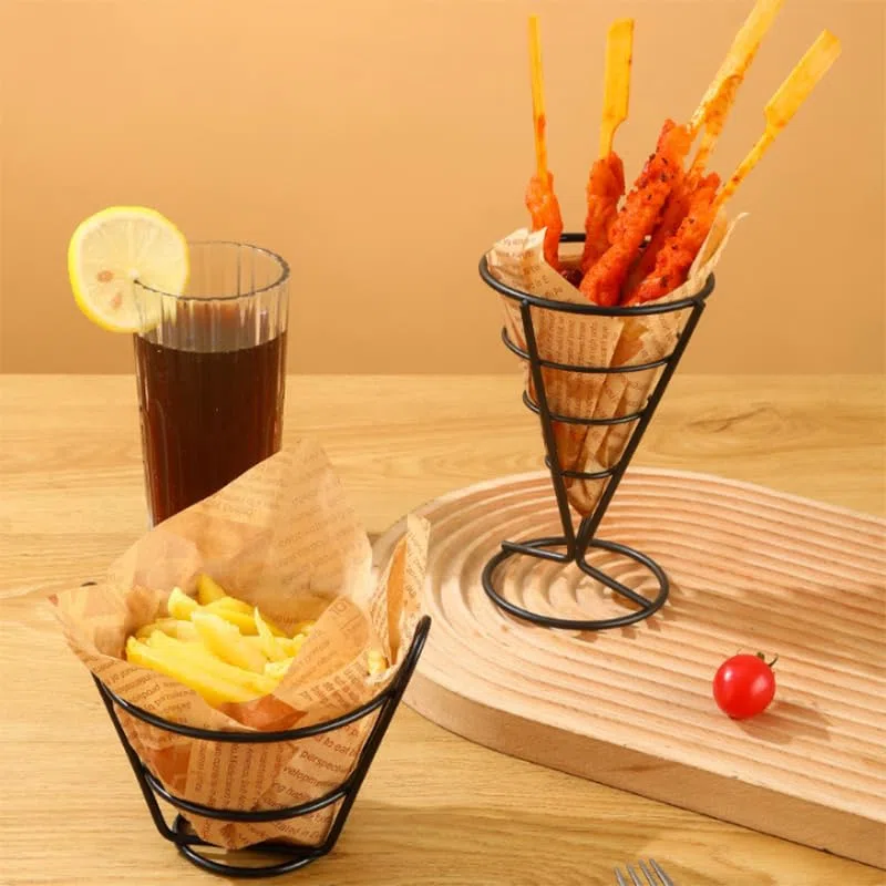 Supporto per Patatine Fritte, 4PCS Cuoppo per Fritti Porta Coni per Fritti Conico Stand per Patatine Fritte Finger Food Contenitori Supporto Conico per Patatine Fritte Supporto per Spuntini