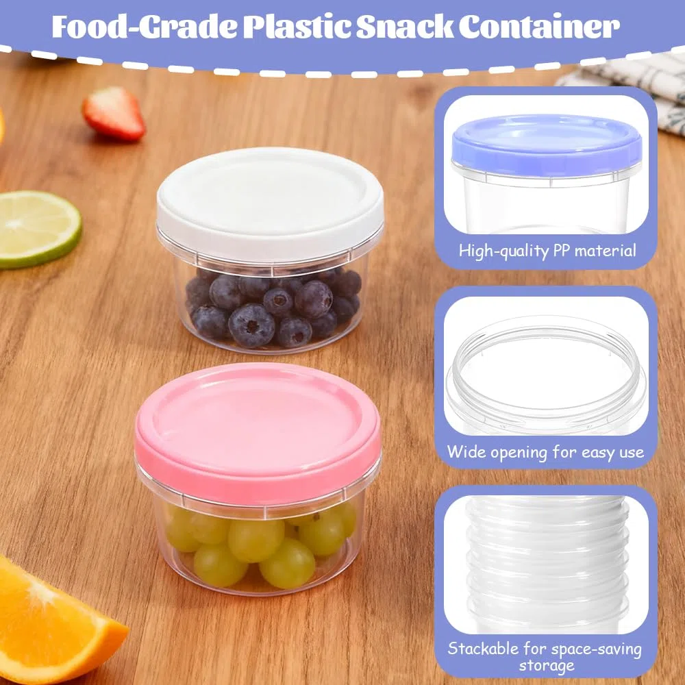 20 Pezzi Contenitori Ermetici per Alimenti Piccoli 200ML Barattoli in Plastica Riutilizzabile con Coperchio Vasetti di Conservazione Ermetici Trasparenti per Yogurt Marmellata Snack