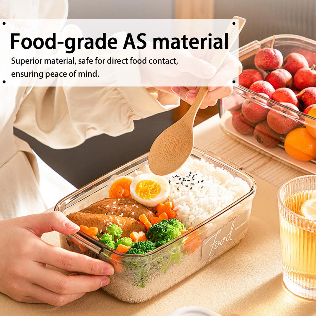 Contenitore per alimenti sottovuoto da 1,2 l, con pompa per vuoto elettrica Gen, materiale per uso alimentare, organizer rettangolare per frigorifero, per la preparazione e la conservazione dei pasti