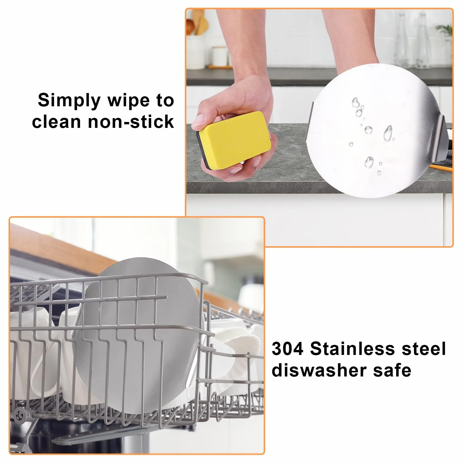 Smash Burger Pressa, 14 cm Pressa per Hamburger in Acciaio Inox 304 per Alimenti, Resistente Smasher per Piastra Piatta Griglia, Bistecche, Panini, Barbecue