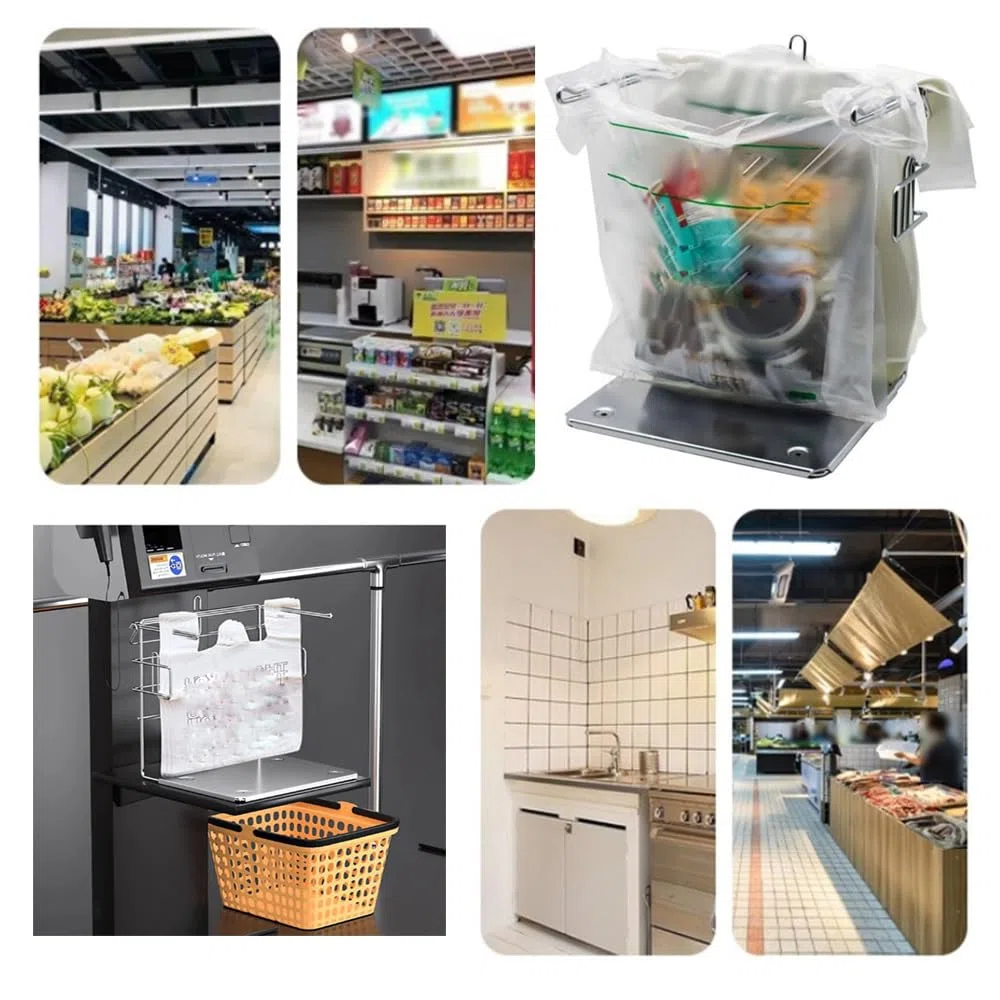 Cesto d'argento di immagazzinamento, supermercato T-shirt drogheria plastica, distributore di acquisto, drogheria, porta dell'armadio del supermercato, plastica