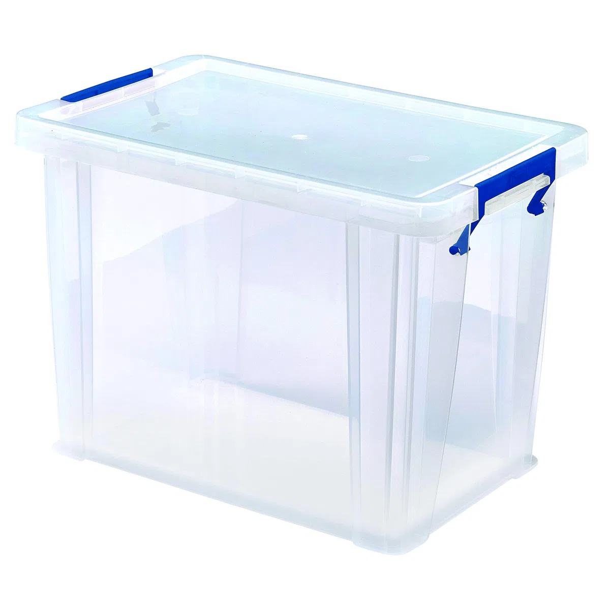 Bankers Box Prostore scatola porta oggetti in plastica con coperchio, 18,5 litri, impilabile, scatole per armadio super resistenti, dimensioni 28x32x20 cm, contenitori plastica trasparente, 1 unità