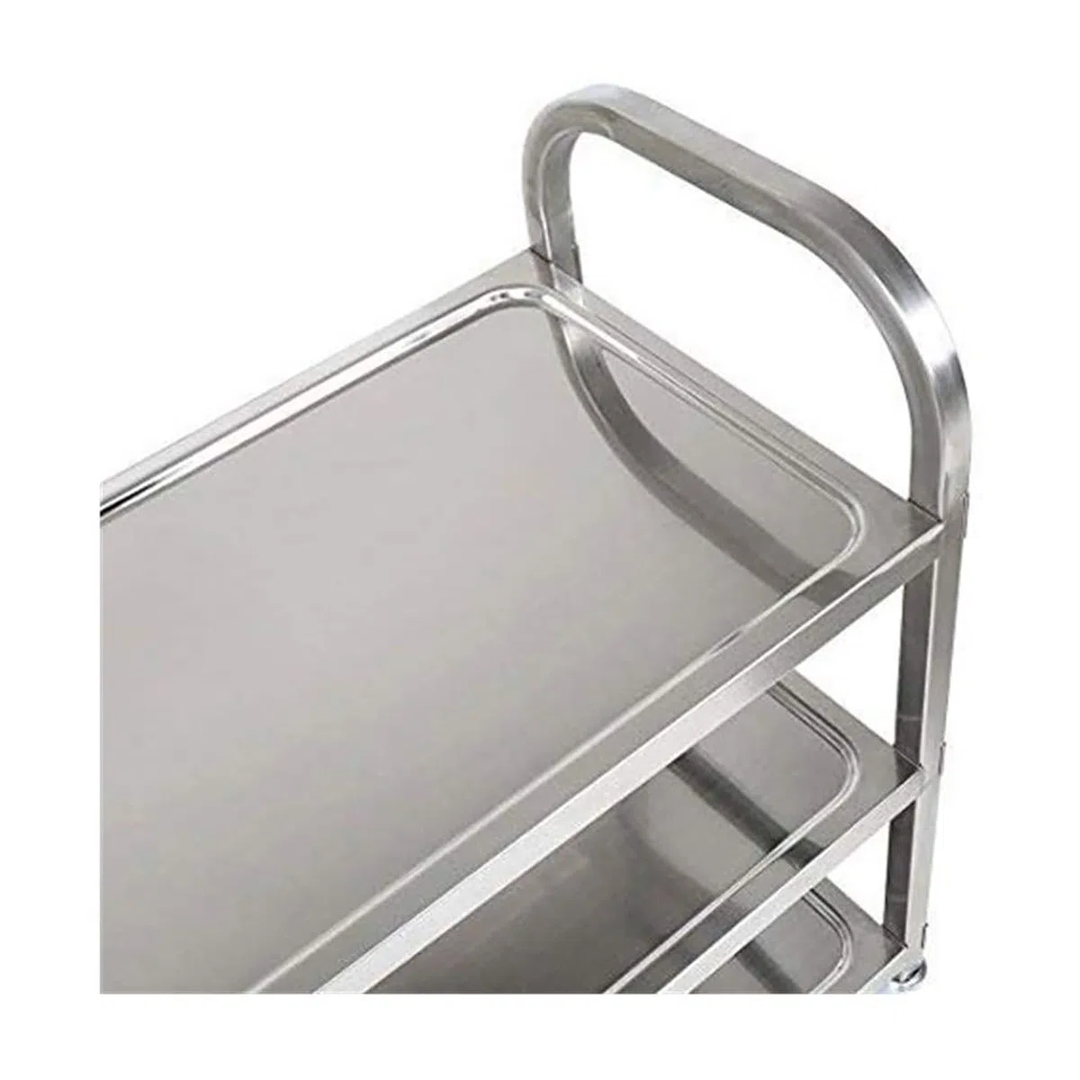 Carrello da cucina in acciaio inox con ruote bloccabili, a 3 ripiani, per hotel, ristoranti, catering, isola, 95 x 50 x 95 cm