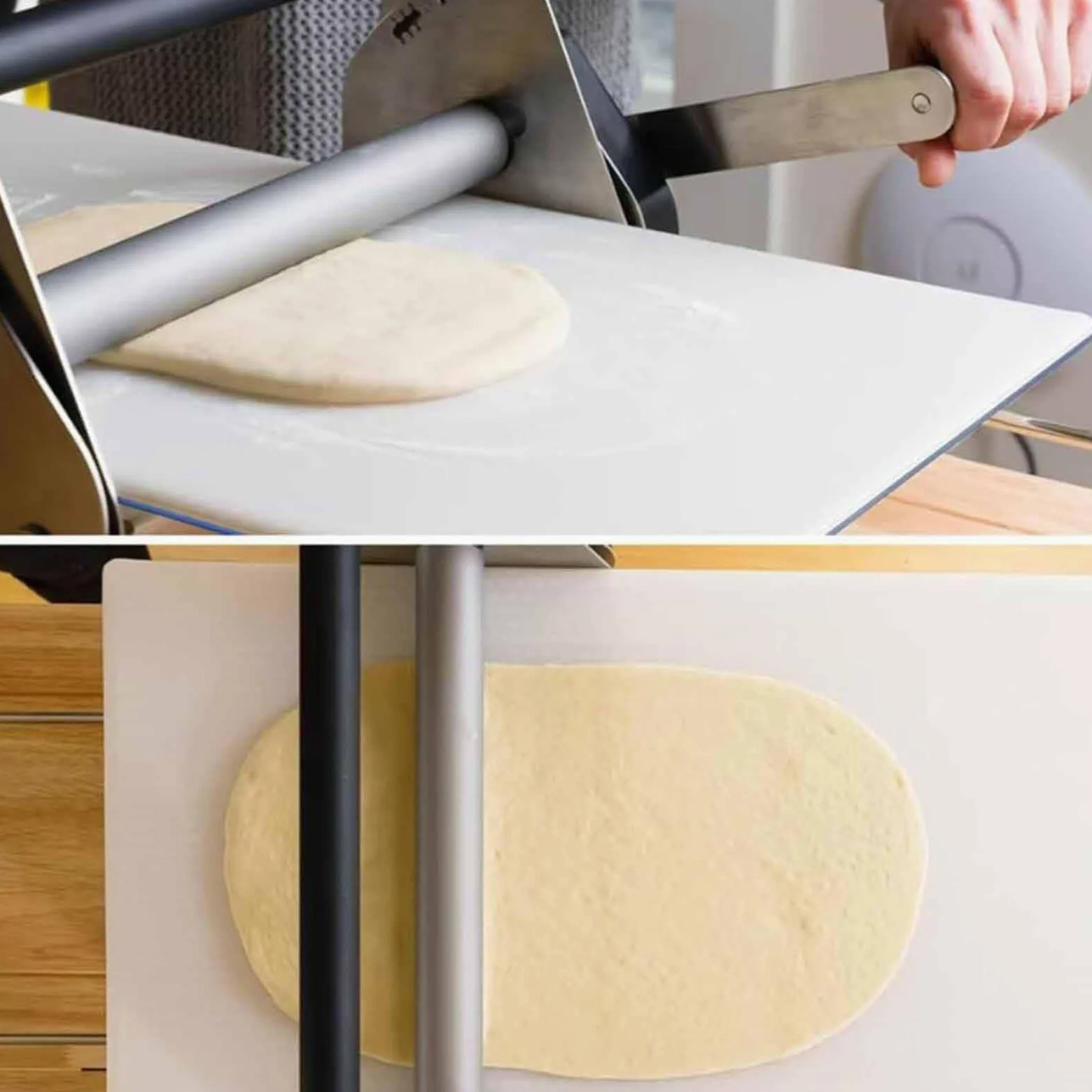 Macchina a rullo per impasto, compatta e commerciale, con spessore regolabile, per cottura professionale e pasticceria