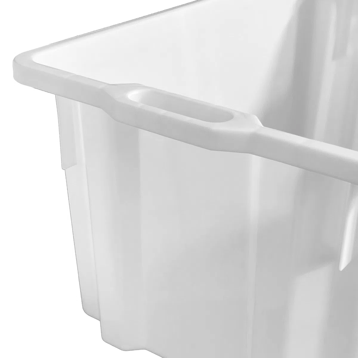 Mobil Plastic Cassa Chiusa in plastica per Alimenti sovrapponibile e impilabile capienza 65 Litri con Manici - Colore Bianco