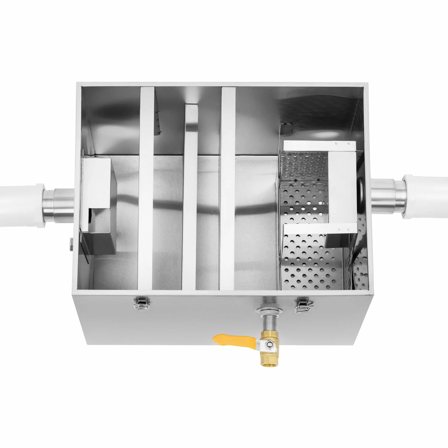 Royal Catering Separatore grasso da 40 l in acciaio inox con filtro, valvola di scarico e coperchio bloccabile, separatore grasso da cucina