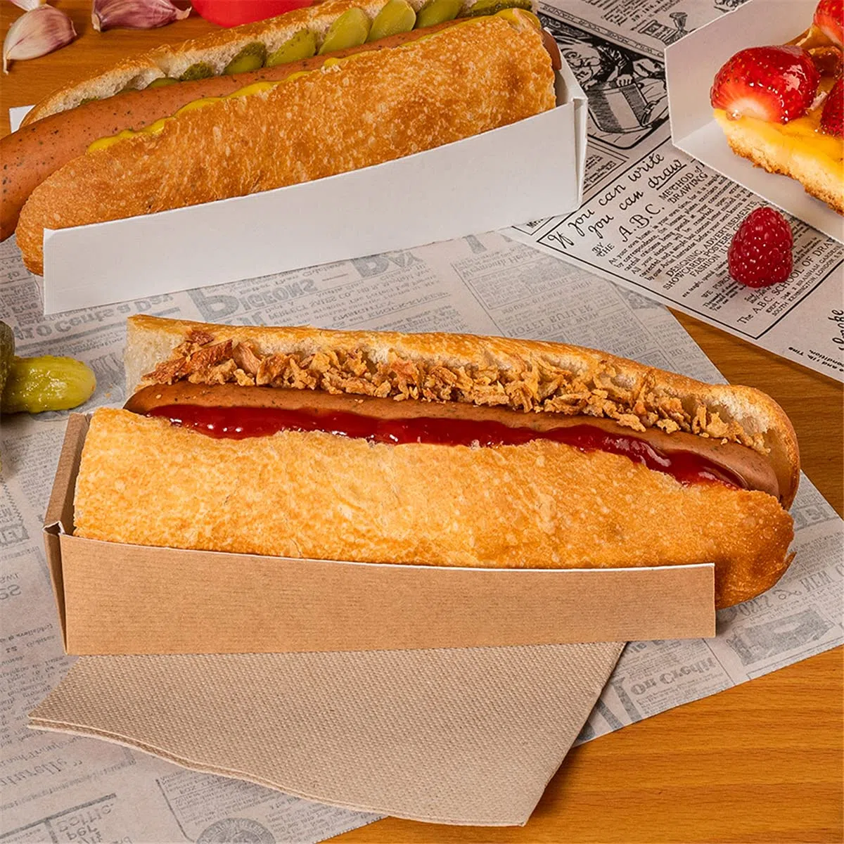 García de Pou - 200 pale Hot Dog 'Thepack' 220 G/M2 4,7 x 18,2 x 4 cm naturale cartone ondulato Nano-Micro