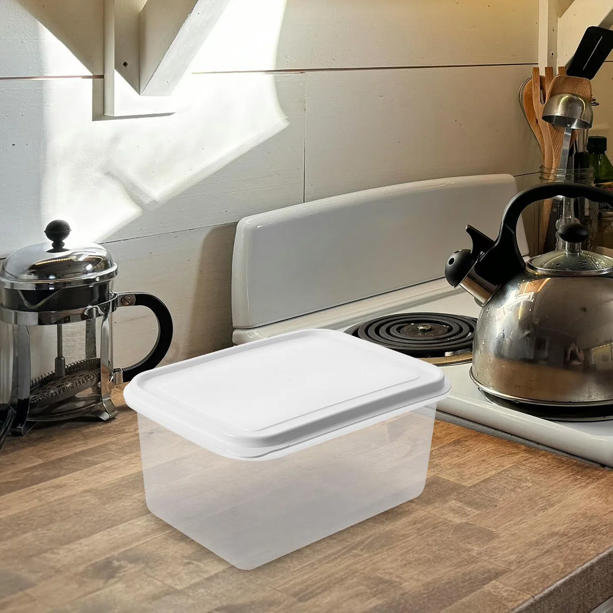 Contenitore per Lievitazione Impasto Pane 4L in Plastico con Coperchio, Design Multifunzionale Migliorato per Panettieri Domestici e Piani Cucina