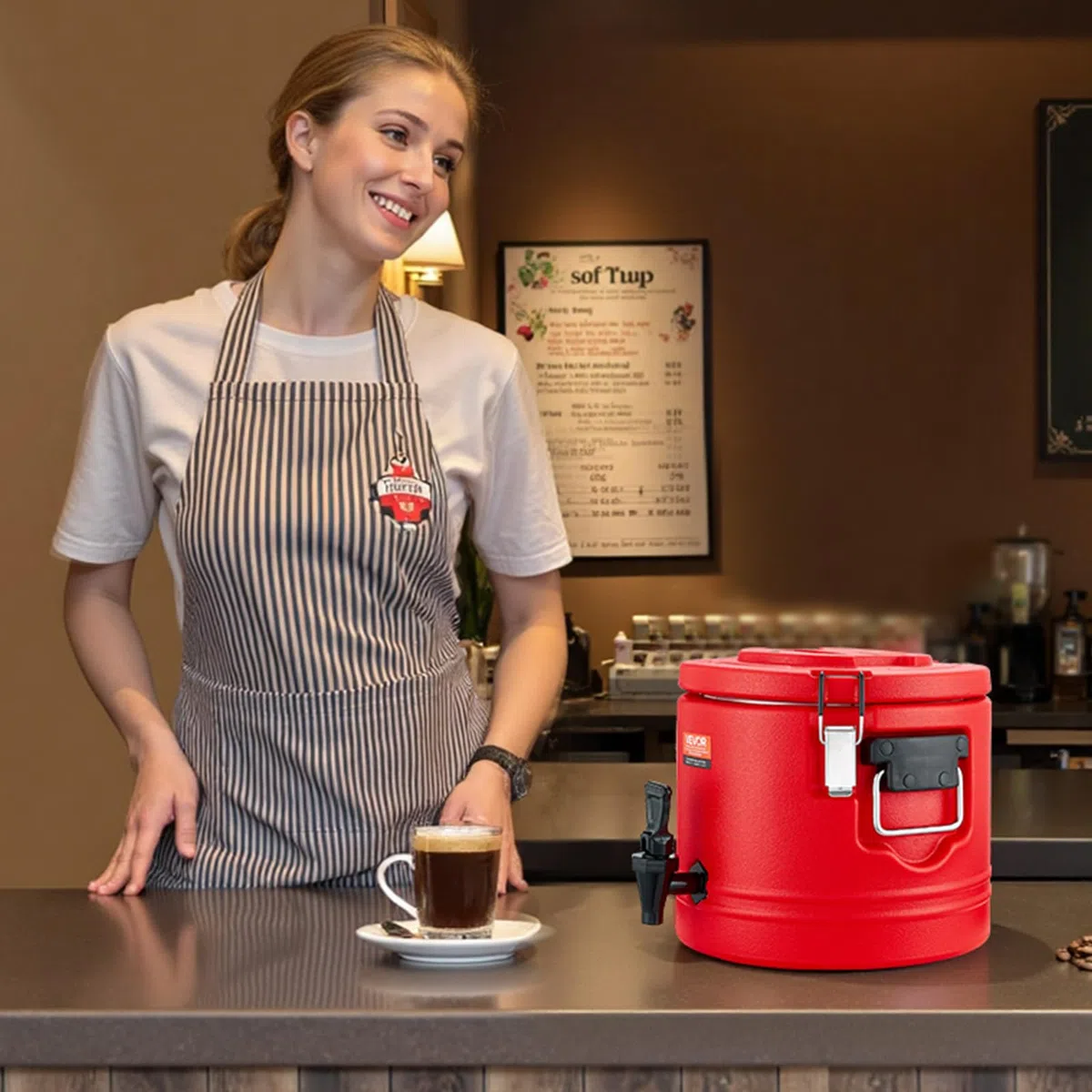 VEVOR Distributore di Bevande Isolato da 8 L Distributore di Bevande Calde e Fredde Termiche con Rubinetto, Interno in Acciaio Inossidabile 304, per Tè, Caffè, Ristoranti, Esterni, Uso Versatile