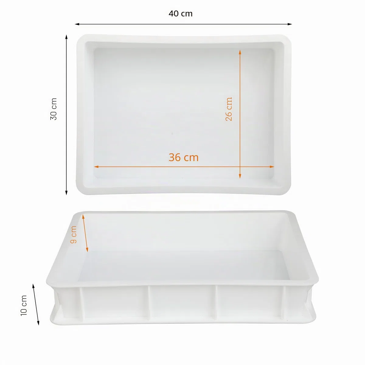 Cassetta Lievitazione Pizza - Contenitore Alimentare Impilabile 30x40x10 cm, per Pane, Pizza, Impasto