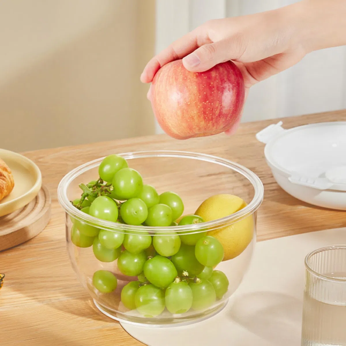Ciotola per impasto, impilabile, riutilizzabile, per la lievitazione della pizza, contenitore con coperchio per forniture per la cottura del pane, contenitore per lievitazione 'impasto