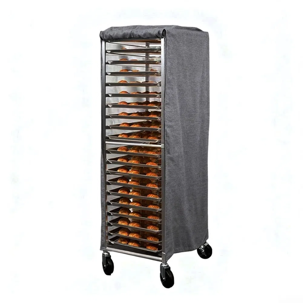 Copertura per panetteria, impermeabile, resistente alla polvere, tessuto Oxford 420D, 58,4 x 71,1 x 162,6 cm, ottimizzata per rack standard (metri bianchi)