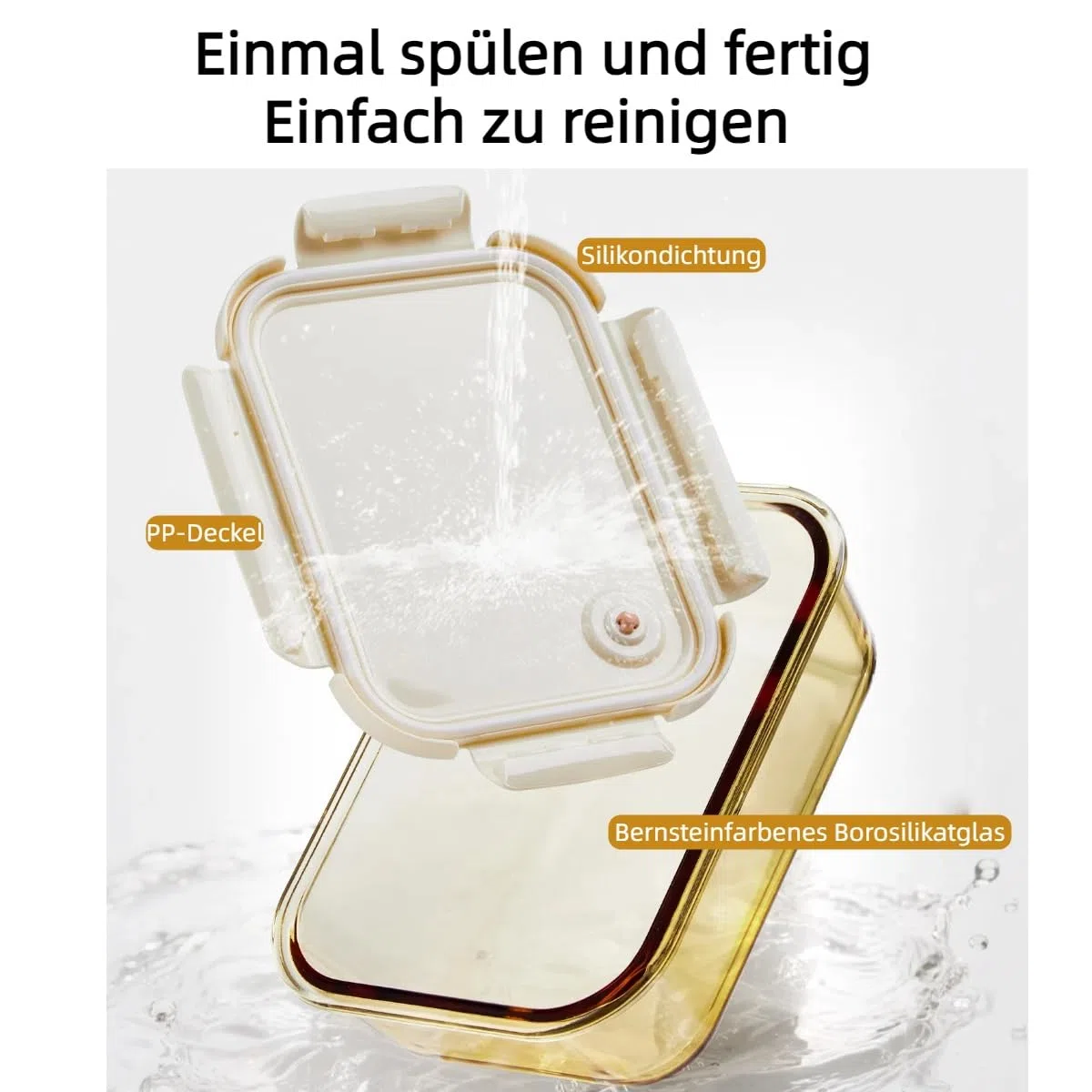 Contenitore per il pane in vetro adatto al microonde, con scomparti a 3/2/0 e borsa termica, chiusura a 4 lati, vetro borosilicato + alloggiamento in PP, per professionisti (grande