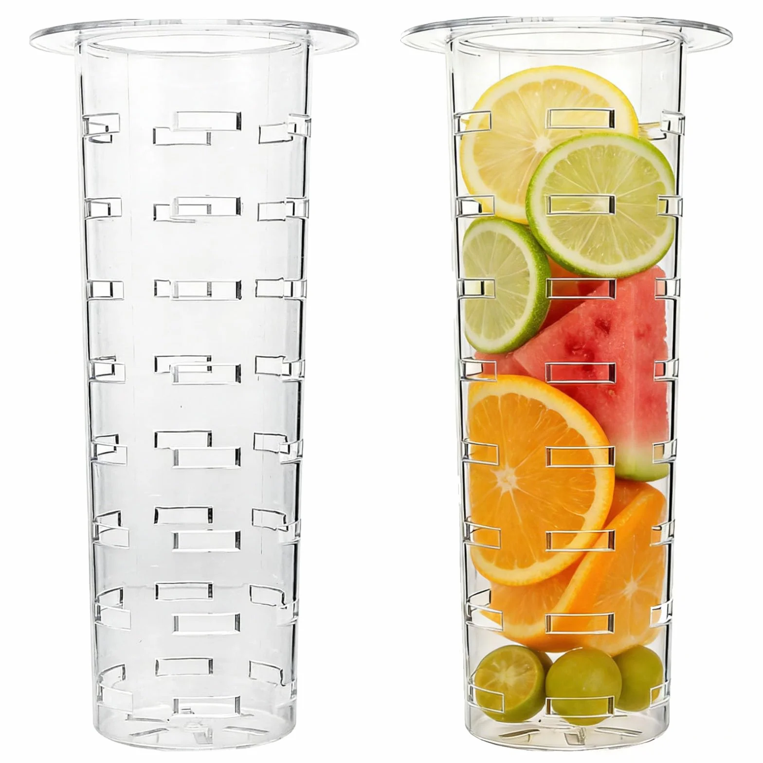 2 infusori per frutta, dispenser di bevande, per succhi di frutta, in acrilico di alta qualità, ideale per dispenser di bevande, bevande alla frutta, casa, bar, campeggio