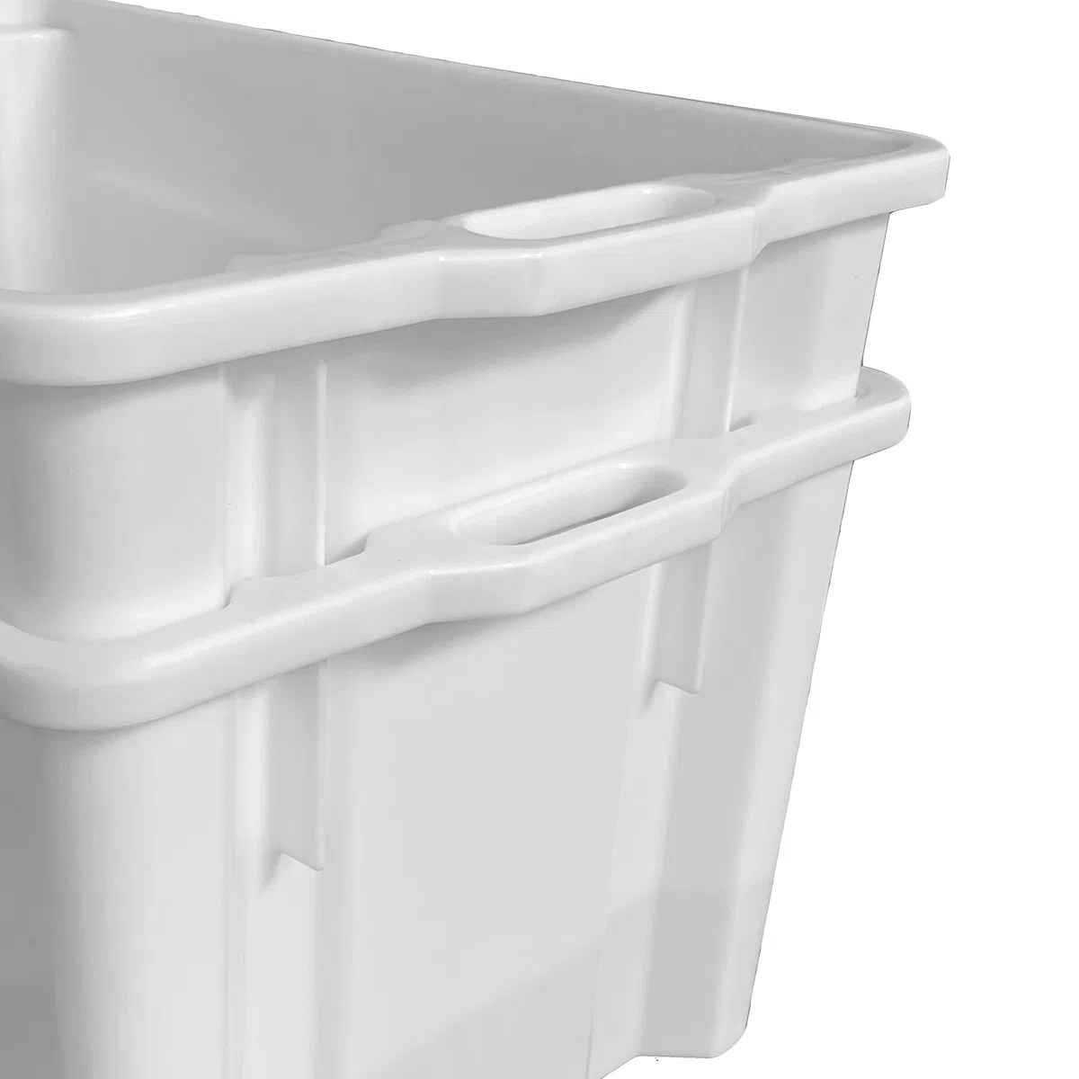 Mobil Plastic Cassa Chiusa in plastica per Alimenti sovrapponibile e impilabile capienza 65 Litri con Manici - Colore Bianco
