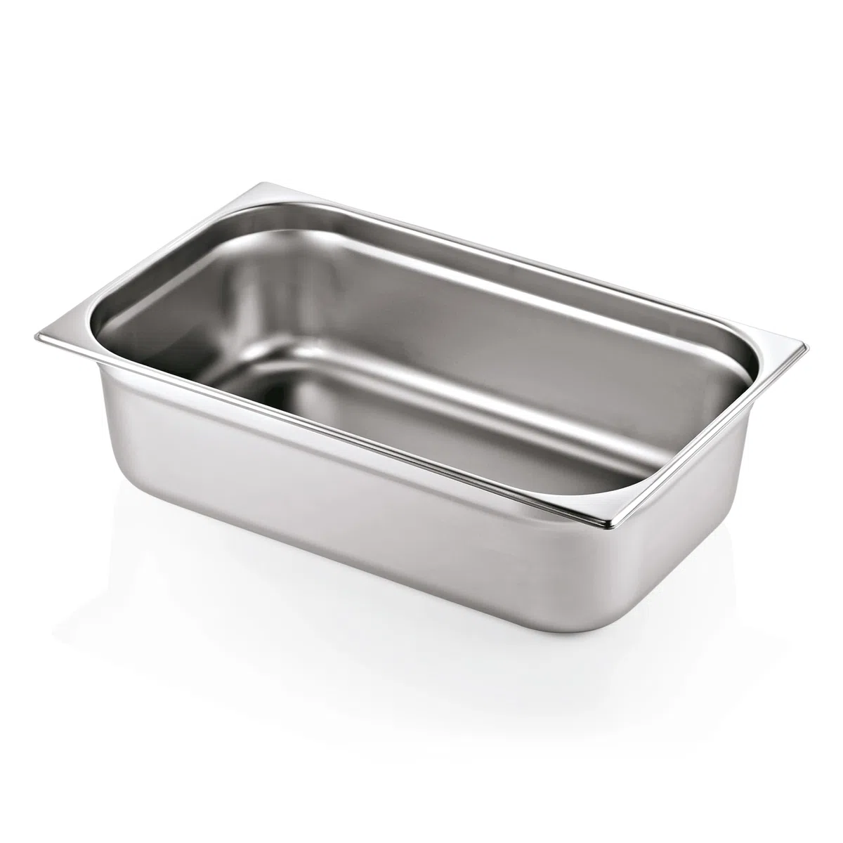 Contenitore GN 1/1 in acciaio inox 530 x 325 mm, impilabile e antiruggine, contenitore GN, accessori per la ristorazione, eventi e catering, in robusto acciaio da 0,7 mm, (150 mm – 21 L)