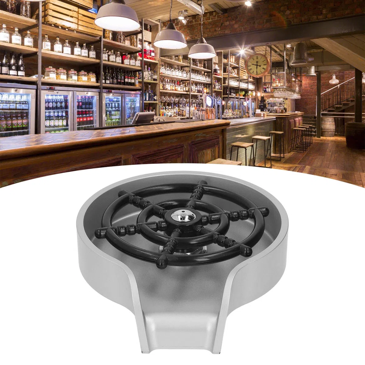 Lavatazze Automatico Veloce, Lavatazze a Pressione, Sciacquatrice in Vetro Per Rubinetto in Metallo Ad Alta Pressione Per Lavello della Cucina Lavello del Bar del Ristorante di Casa(argento)