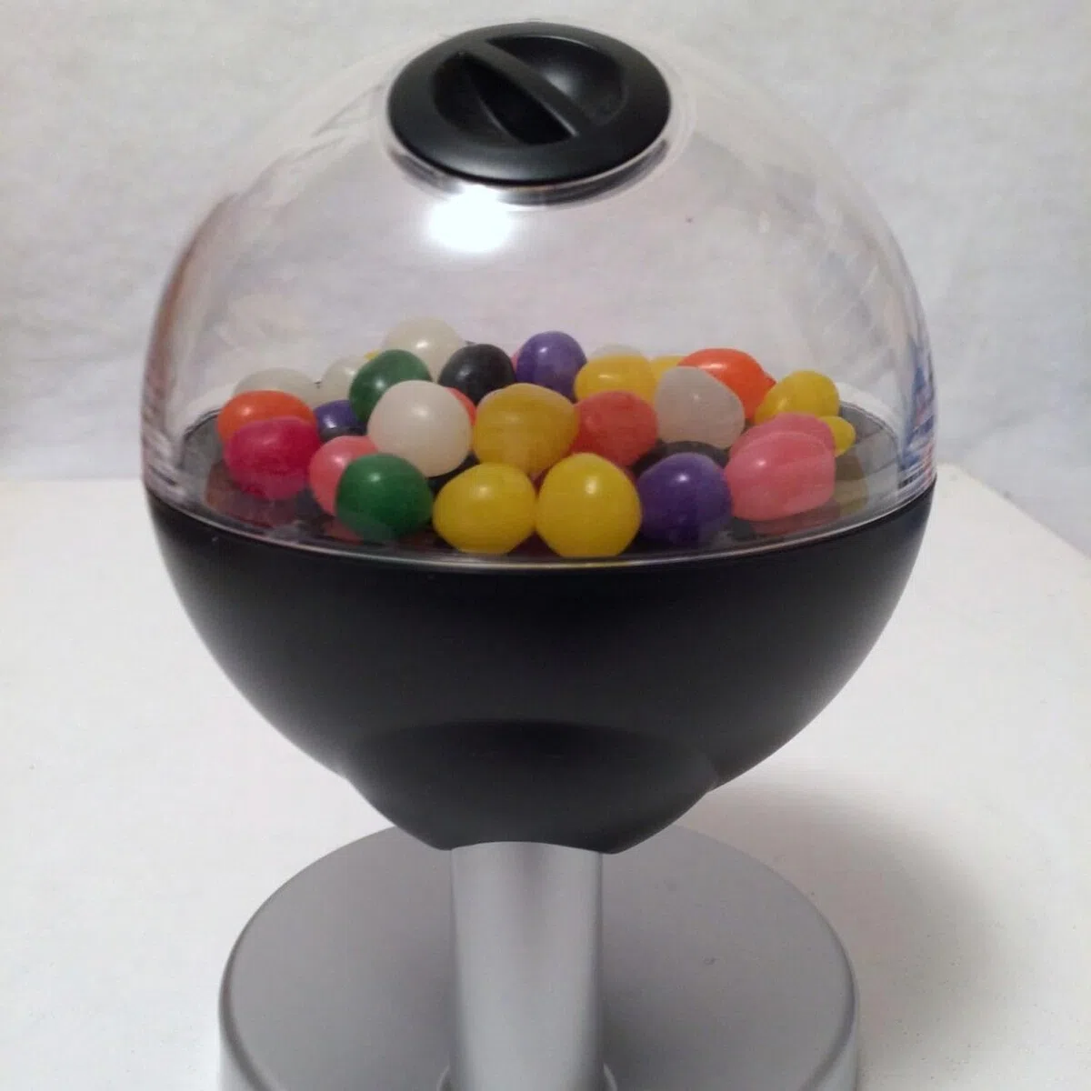 Avilia Dispenser Automatico di Caramelle e Gomme con Sensore di Movimento, Plastica e Metallo, Grigio e Nero, 19.5x12cm - Distributore Tondo Mini, Igienico e Pratico