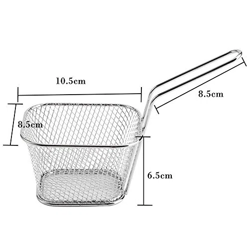 8 mini cesti per patatine fritte in acciaio inossidabile, cestello per fritte, scolapasta per friggere, cestello per friggitrice, strumento da per presentazione di cibo.