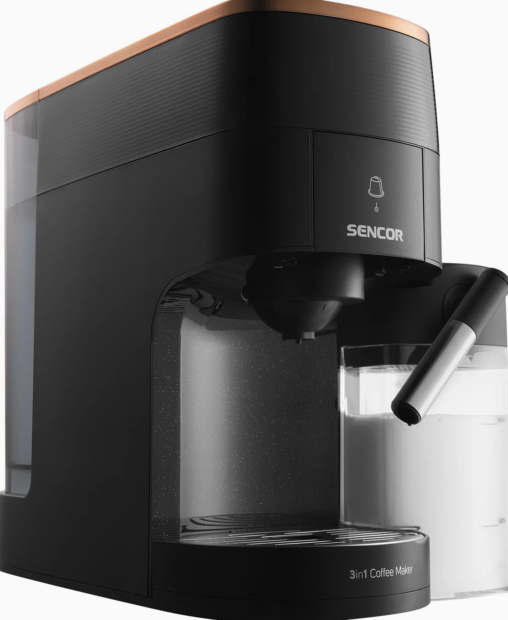 Sencor SCC 3000BK Macchina da Caffè 3 in 1, Multi-Capsula, 19 Bar, Display LED Touch, 1450W, Nero