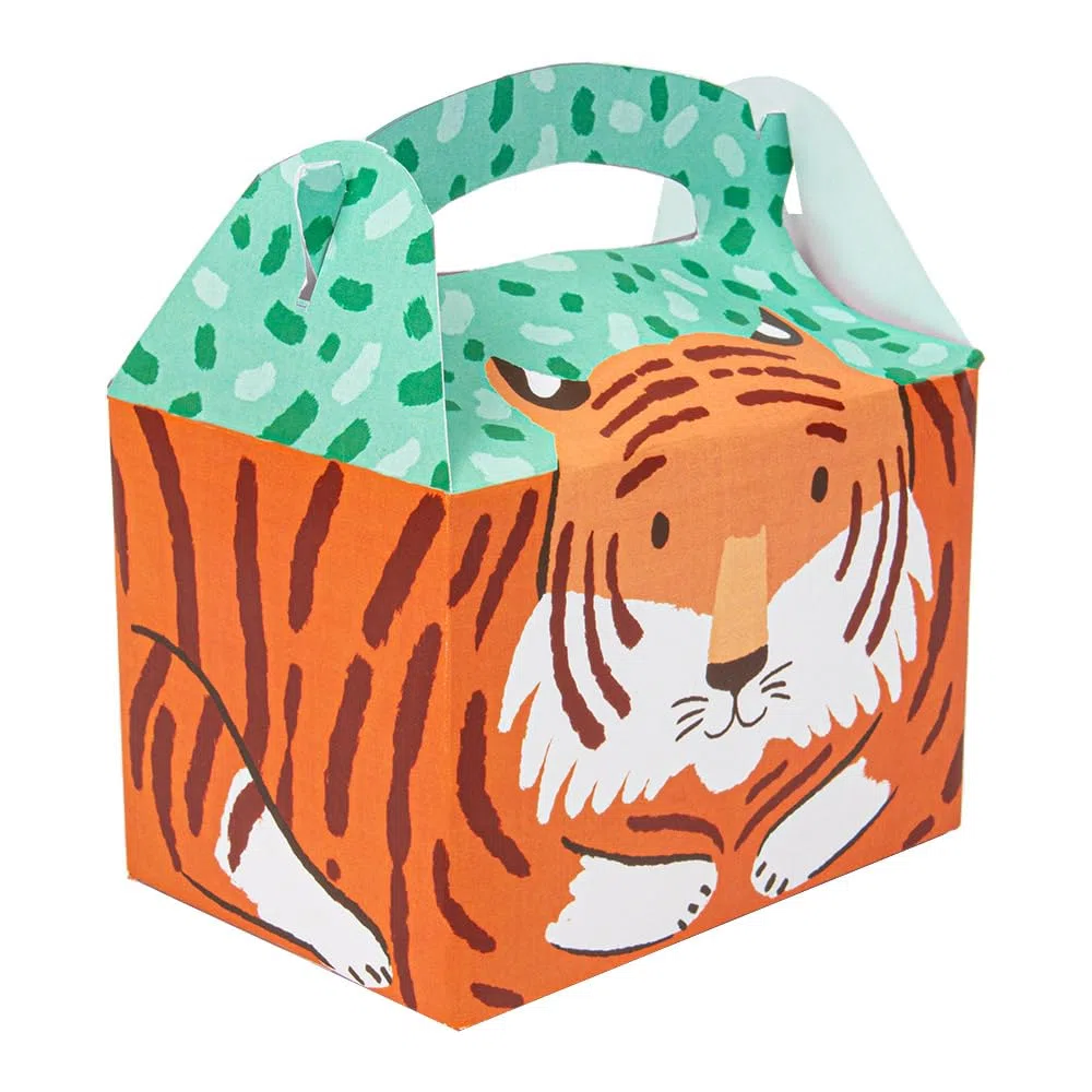 50 unità - Scatole Menu per Bambini "Tigre" 320 G/M2 15,5 x 10,5 x 17,5 cm Quadricromia Cartoncino