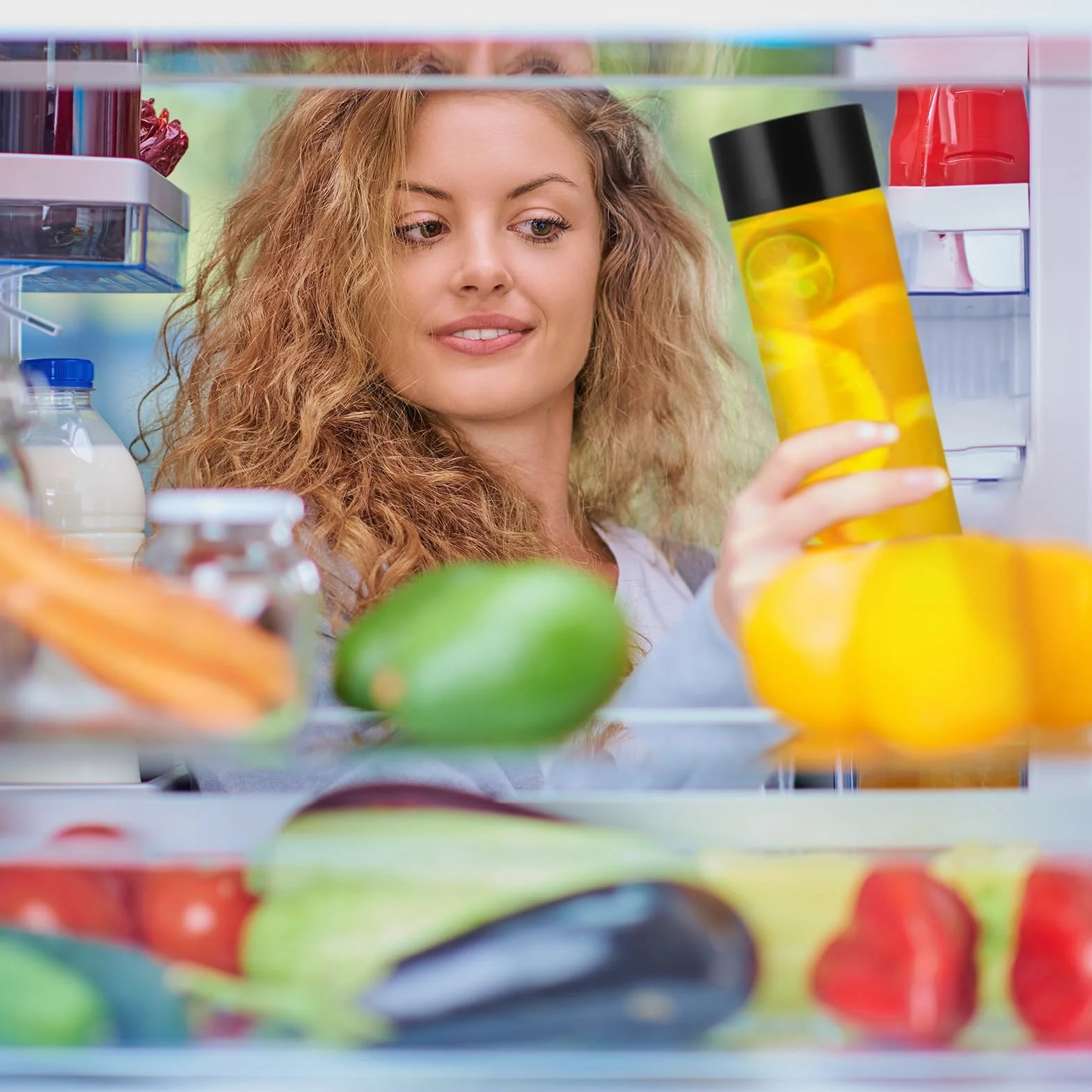 Lvefyti 6 bottiglie per smoothie da 400 ml, riutilizzabili, vuote per il riempimento, bottiglie di plastica con coperchio, adesivo imbuto, spazzola per la pulizia del succo, latte, frappè
