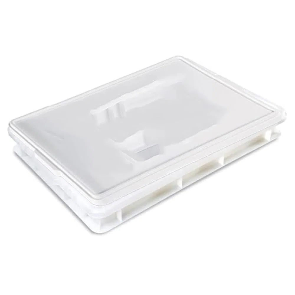 Cassetta con Coperchio portaimpasti palline Pizza Pane panette 60x40x7 certificata per alimenti VASCHETTA DA FRIGO litri 12 professionale impilabile sovrapponibile PIZZERIA CASEIFICI