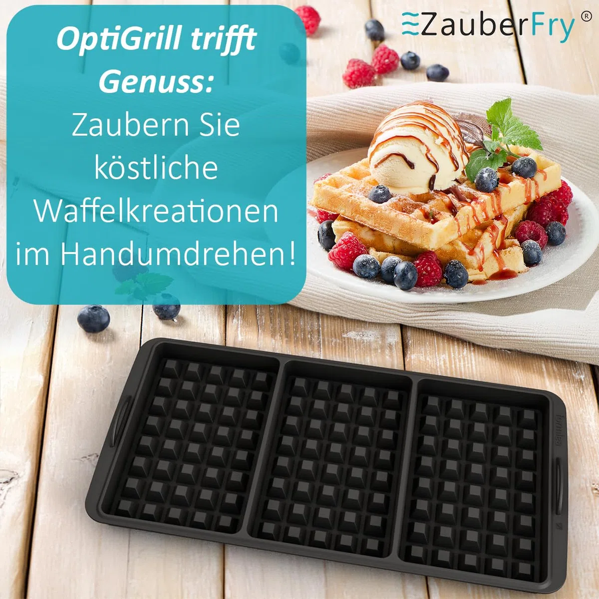 Inserto per Waffle Compatibile Con Tefal OptiGrill XL, 4 in 1, 2 in 1, Elite, Plus +, Elite Plus - Inserto in Silicone per Cialde Belghe, Accessori