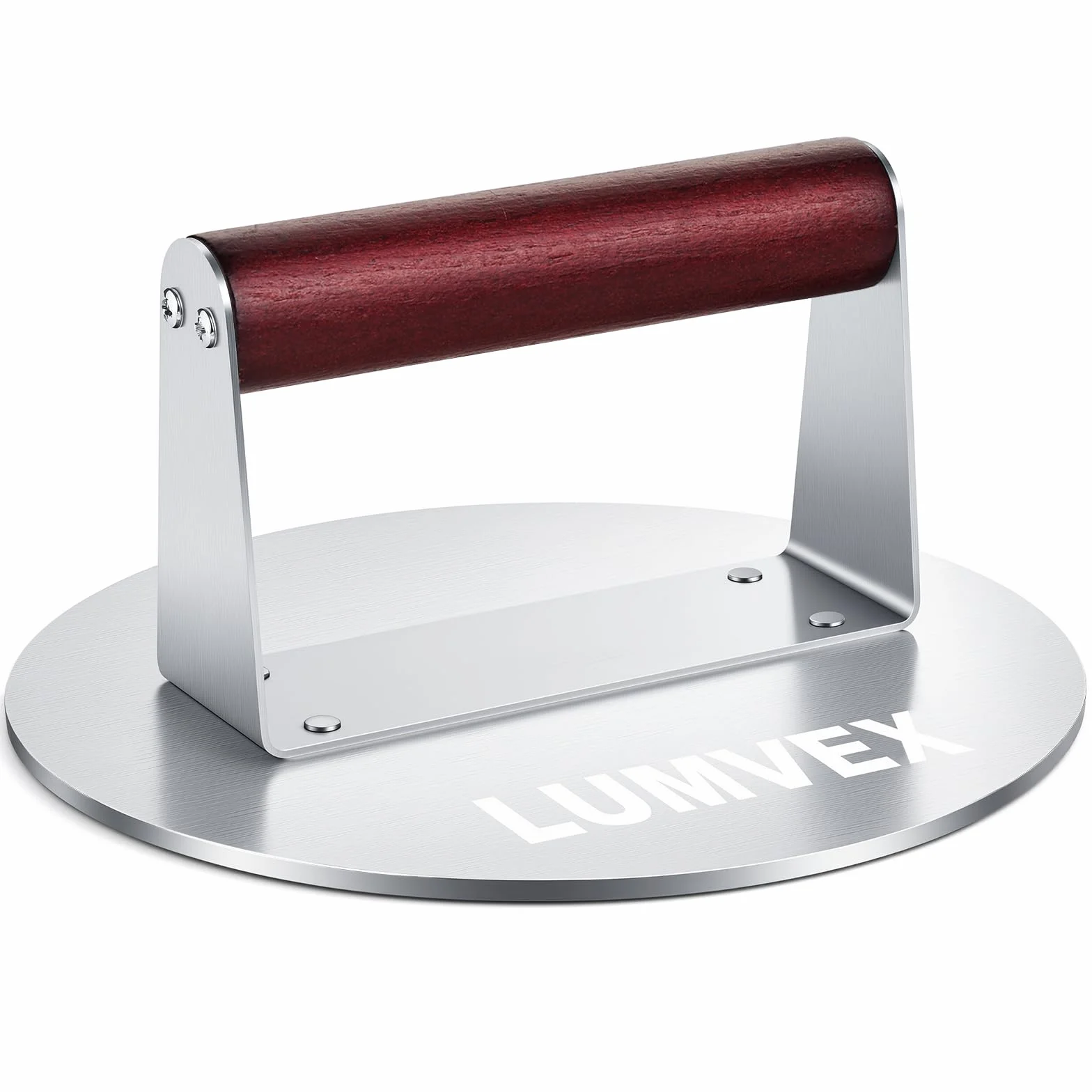 Pressa per Hamburger in Acciaio Inox 6,3 Pollici Professionale Pressa per Smash Burger Manico in Legno Resistente Pressa per Hamburger, Bistecche, Barbecue, Pancetta