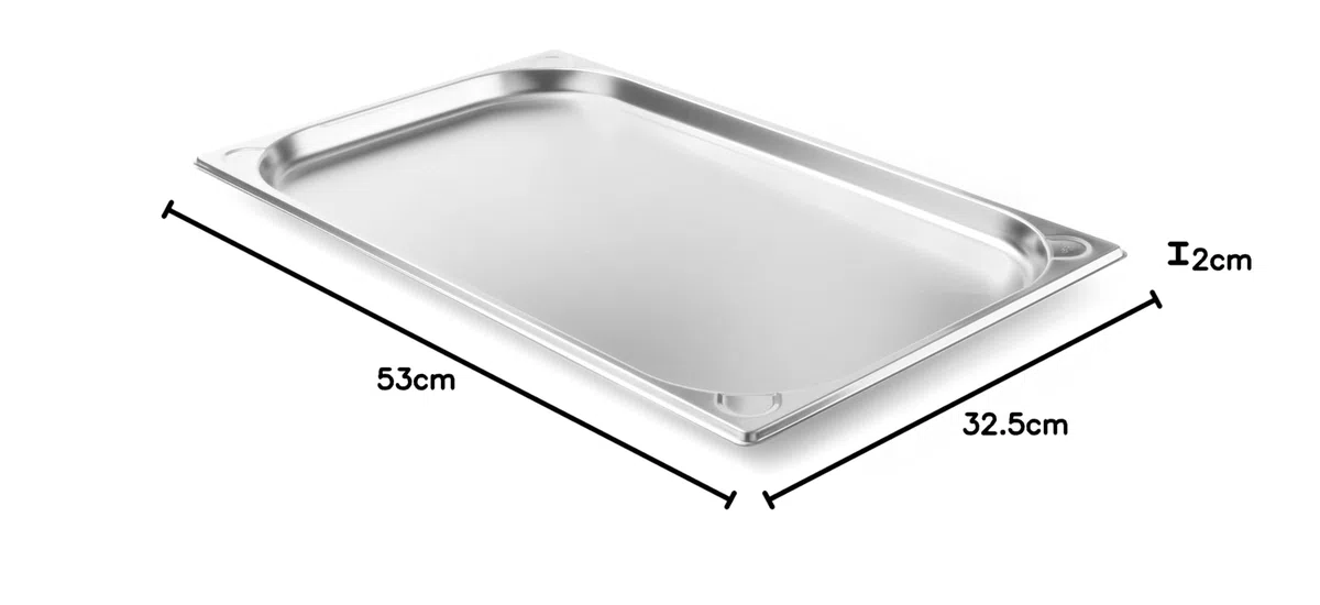 HENDI Contenitore Gastronorm GN 1/1, Kitchen Line, resistenza termica -40 °C a 250 °C, 2,5L, 530x325x(H) 20mm, acciaio inox